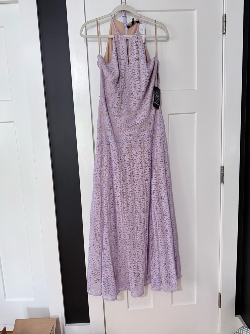 NWT White House Black Market Lilac Lace Halter Dress - Picture 2 of 9